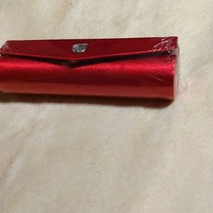 Red lip gloss or lipstick holder with mirror